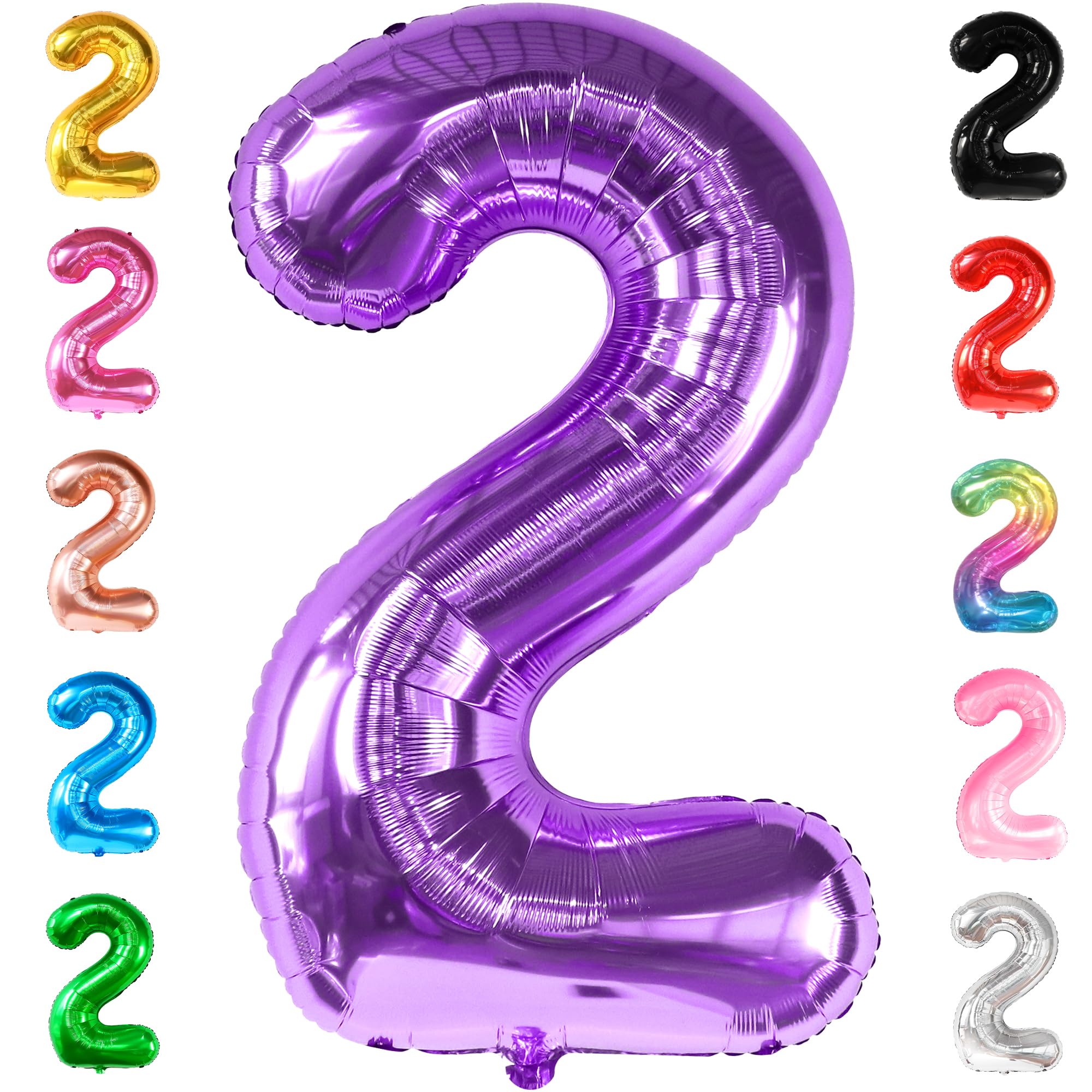 Amazon.com: KatchOn, Purple Number 2 Balloon - Giant, 40 Inch
